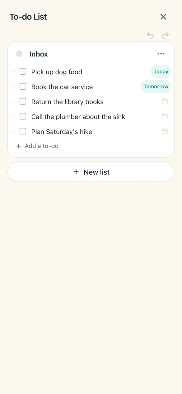 tly's to-do list.